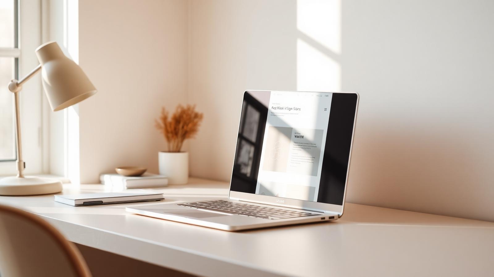 Laptop som visar en färdig företagshemsida